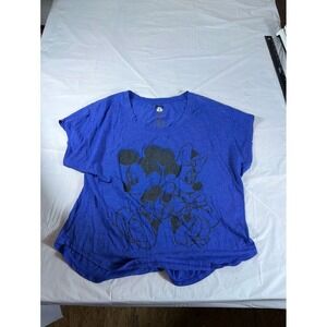 Bongo Disney T-Shirt Women xl Blue Mickey & Minnie Sketch Art Sleeveless
